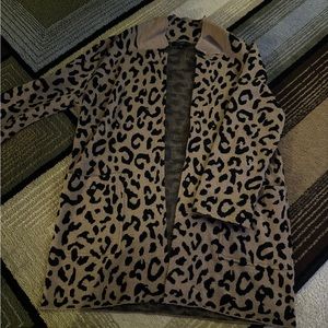 J. Crew Sophie Open Front Sweater Blazer leopard print XS